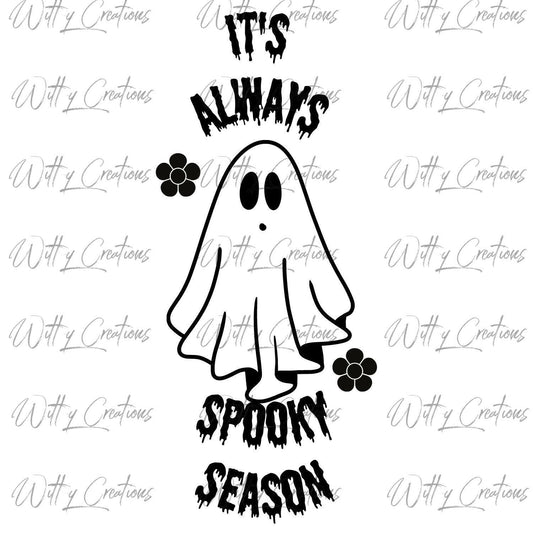 Spooky Season Ghost PNG Digital Download - Halloween Clipart, Cute Ghost Illustration, DIY Halloween Decor, Instant Download