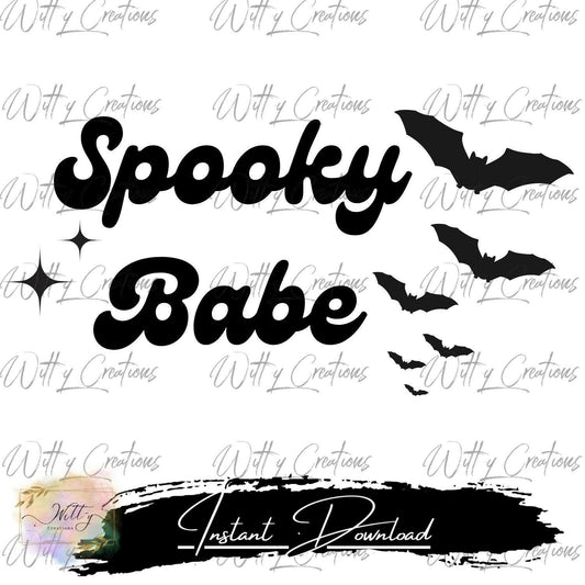 Spooky Babe PNG Digital Download - Halloween Clipart, Witchy Art, Hauntingly Cute, Printable Decor, Instant Download