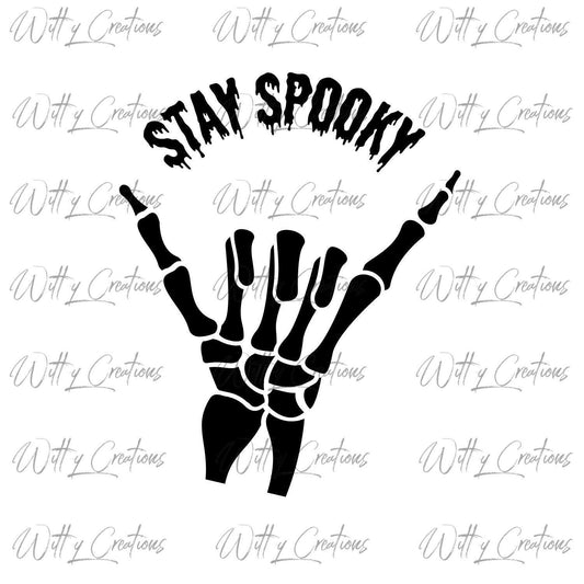 Creepy Skeleton Hand Stay Spooky PNG Digital Download - Halloween Clipart, Scary DIY Decor, Spine-Chilling Graphic, Horror Design