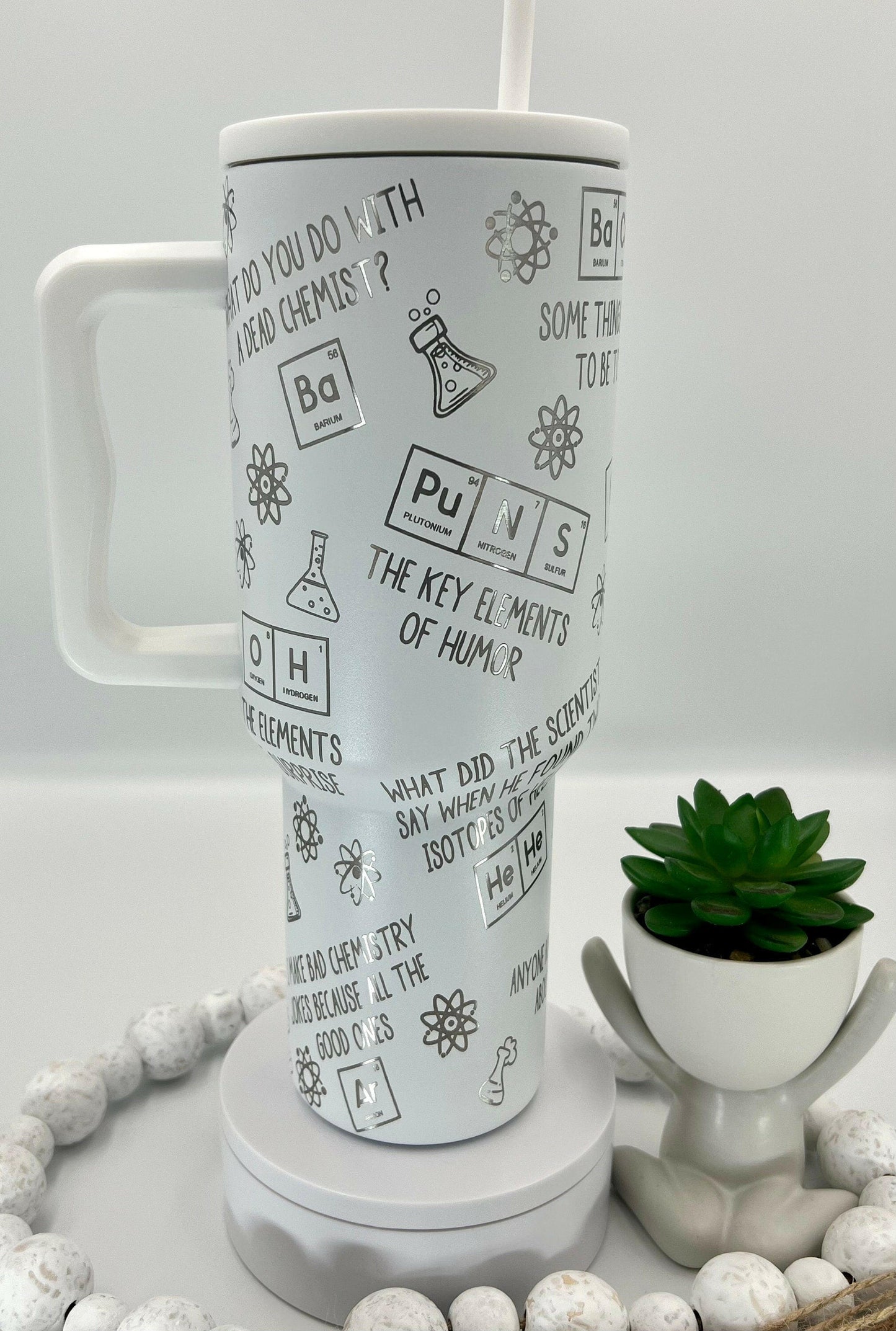 Periodic Puns Laser Engraved Full Wrap for 40oz Tumbler, Digital Download, Chemistry Science Jokes Seamless Design, SVG For Laser Rotary