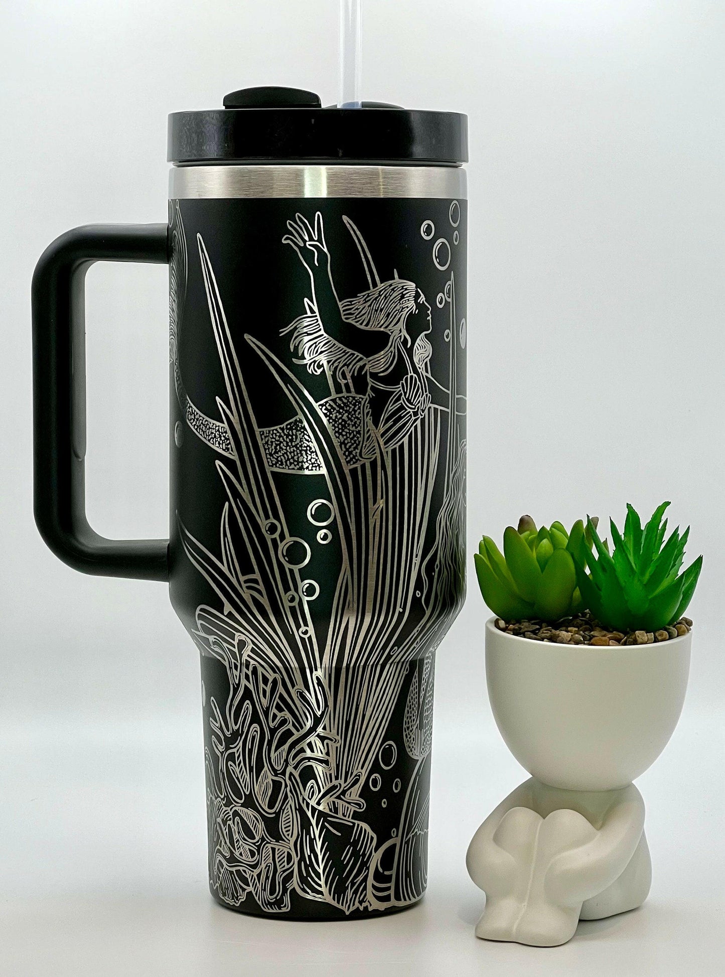 Mermaids Laser Engraved Full Wrap Design for 40oz Tumbler, Digital Download, SVG, Seamless Design, Tumbler Wrap For Laser Rotary