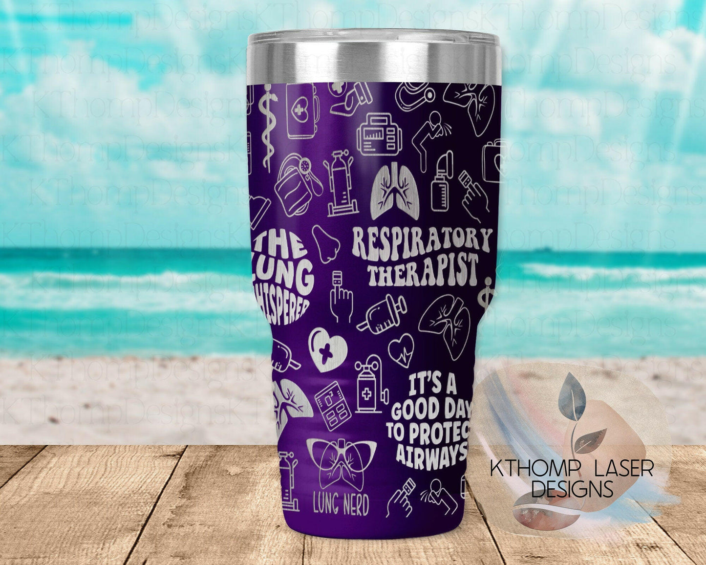 Respiratory Therapist Laser Engraved Full Wrap Design for 20oz & 30oz Tumbler, Digital Download, Seamless Design, SVG Wrap For Rotary