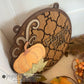 3D Pumpkin layered Door Hanger / Sign w. Arabesque Pattern & Happy Fall text