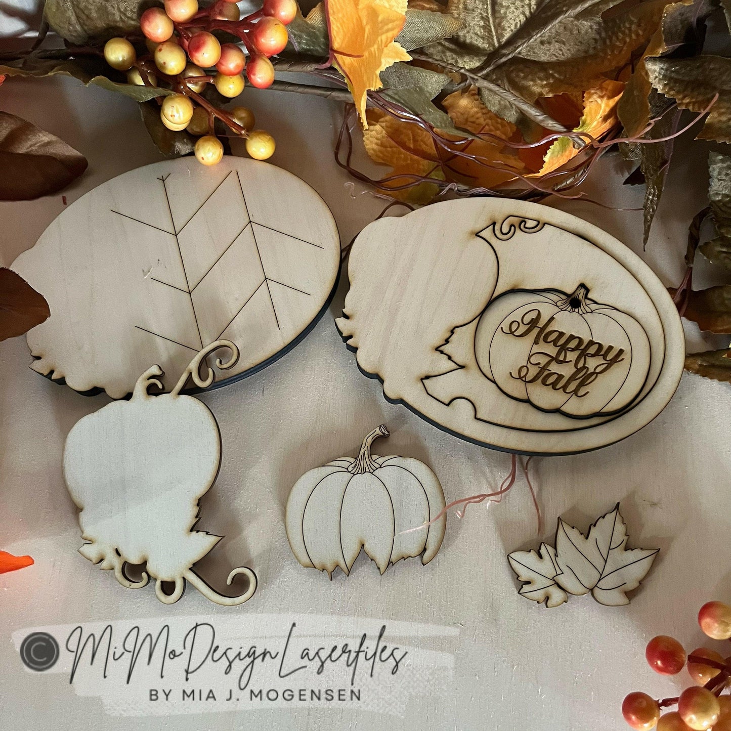 Happy Fall Pumkin 3D layered Candle Holder, Candy Trinket Tray