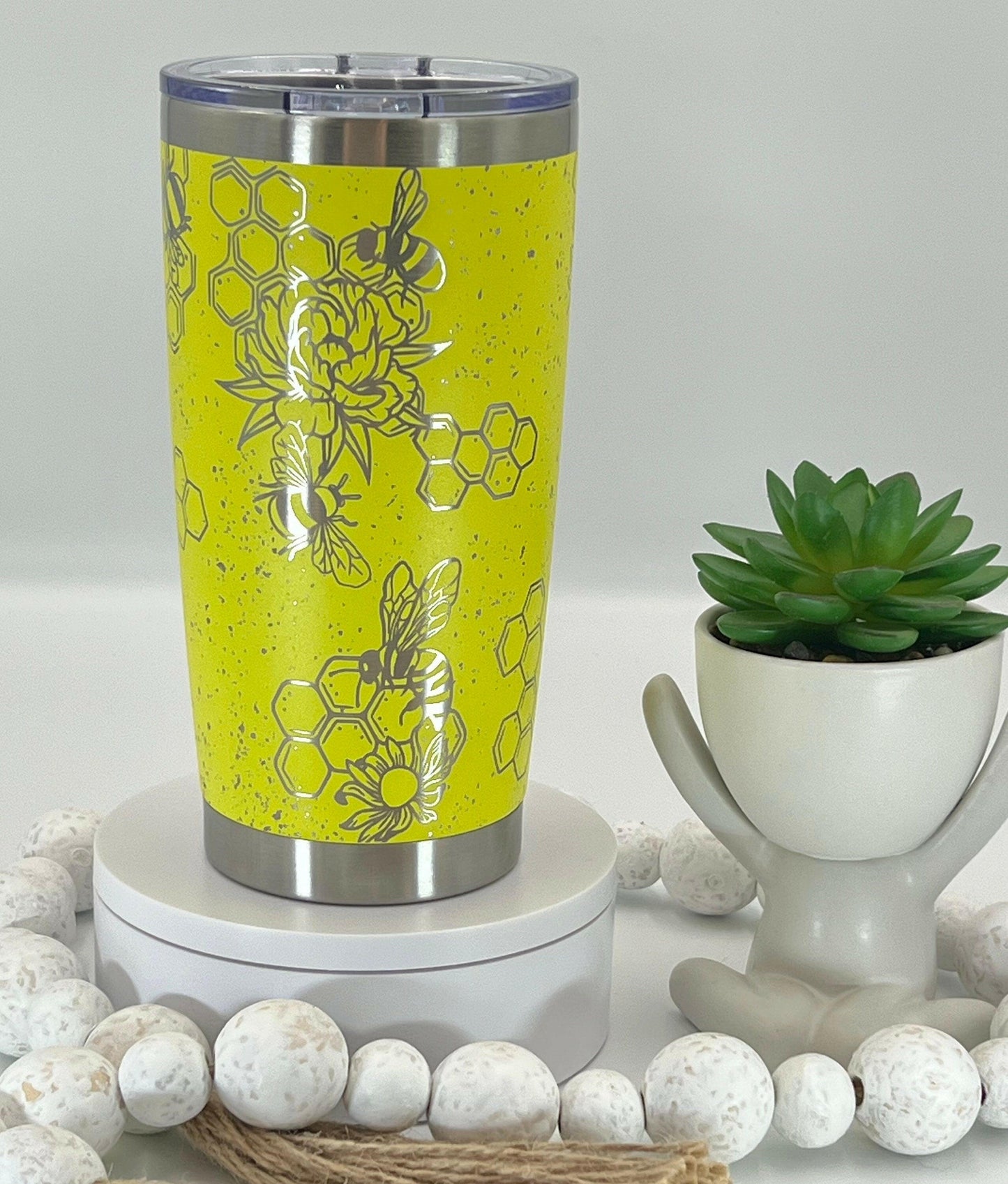 Honey Bees Laser Engraved Full Wrap Design for 20oz & 30oz Tumblers, Digital Download, SVG, Seamless Bees Design, Tumbler Wrap For Rotary