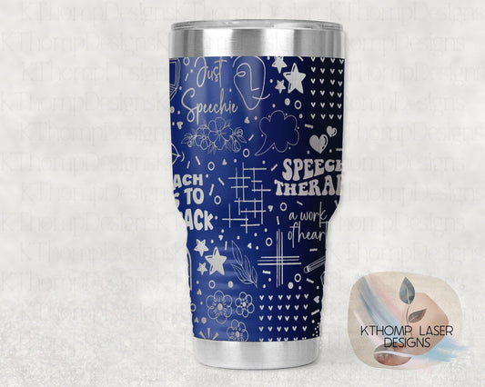 Speech Therapy Therapist Laser Engraved Full Wrap Design for 20oz & 30oz Tumbler, Digital Download, SVG Seamless Tumbler Design For Rotary