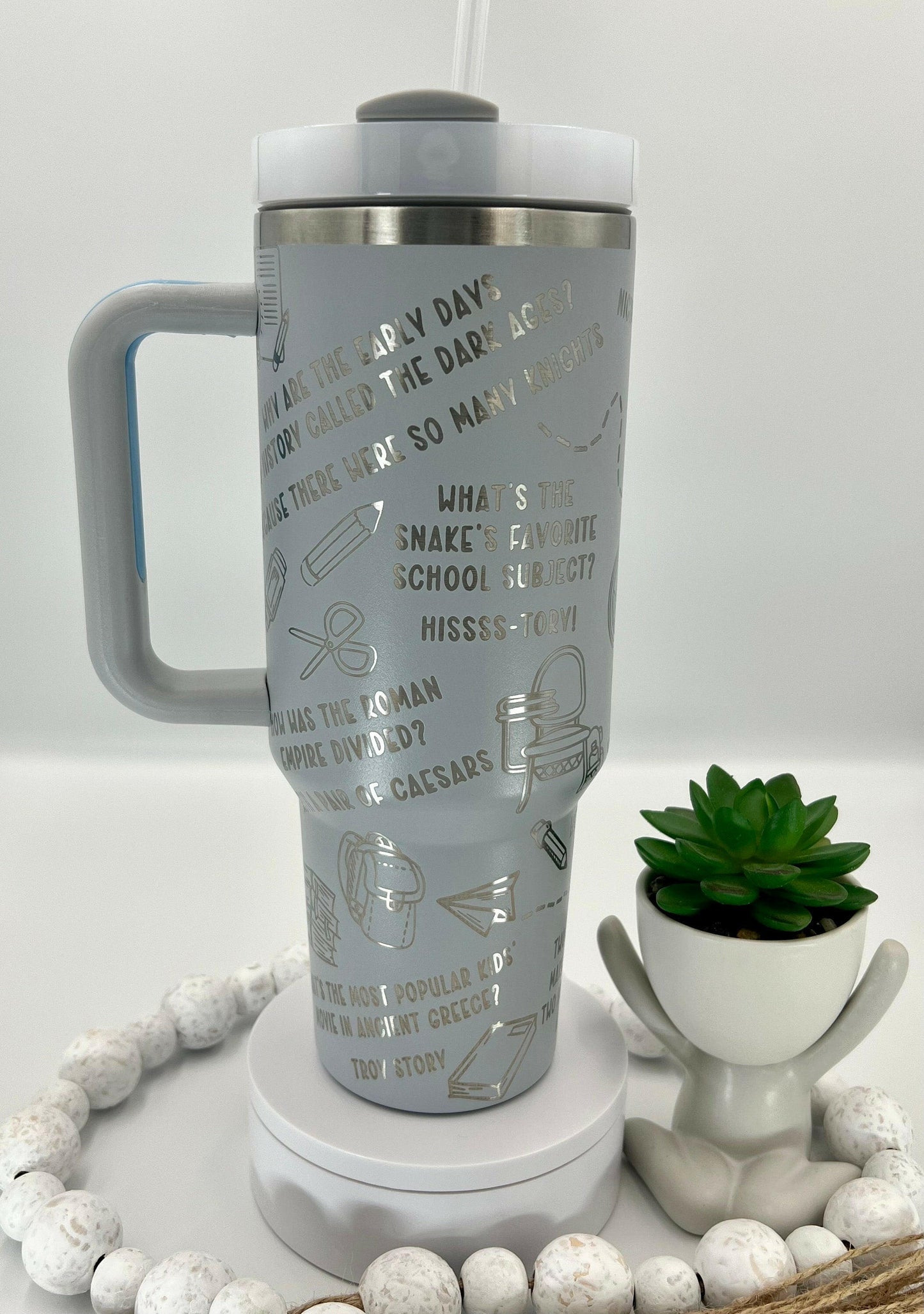 History Puns Laser Engraved Full Wrap for 40oz Tumbler, Digital Download, History Jokes Seamless Design, Teacher Gift, SVG For Laser Rotary