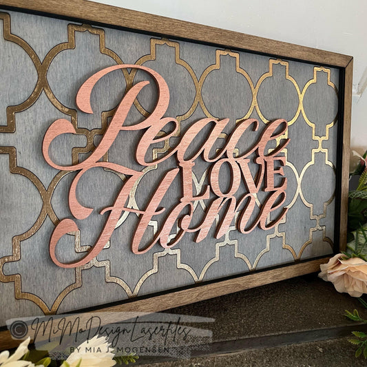 Arabesque Patterned Quiltet Signs - 2 Sizes with frames & text. Compatible with the Corner Add Ons