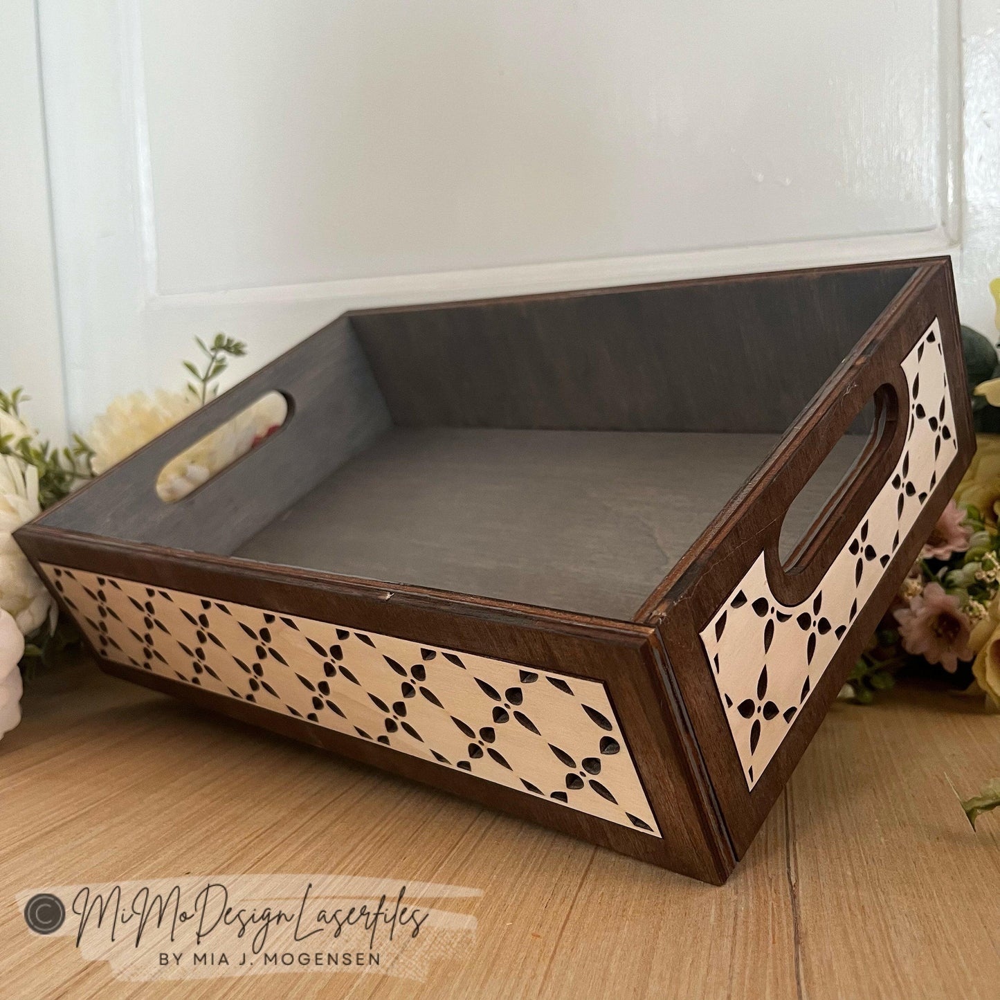 ADD ON Floral Elegant Sides for the Serving / Home Decor Trays - matches the interchangeable bottom inlay