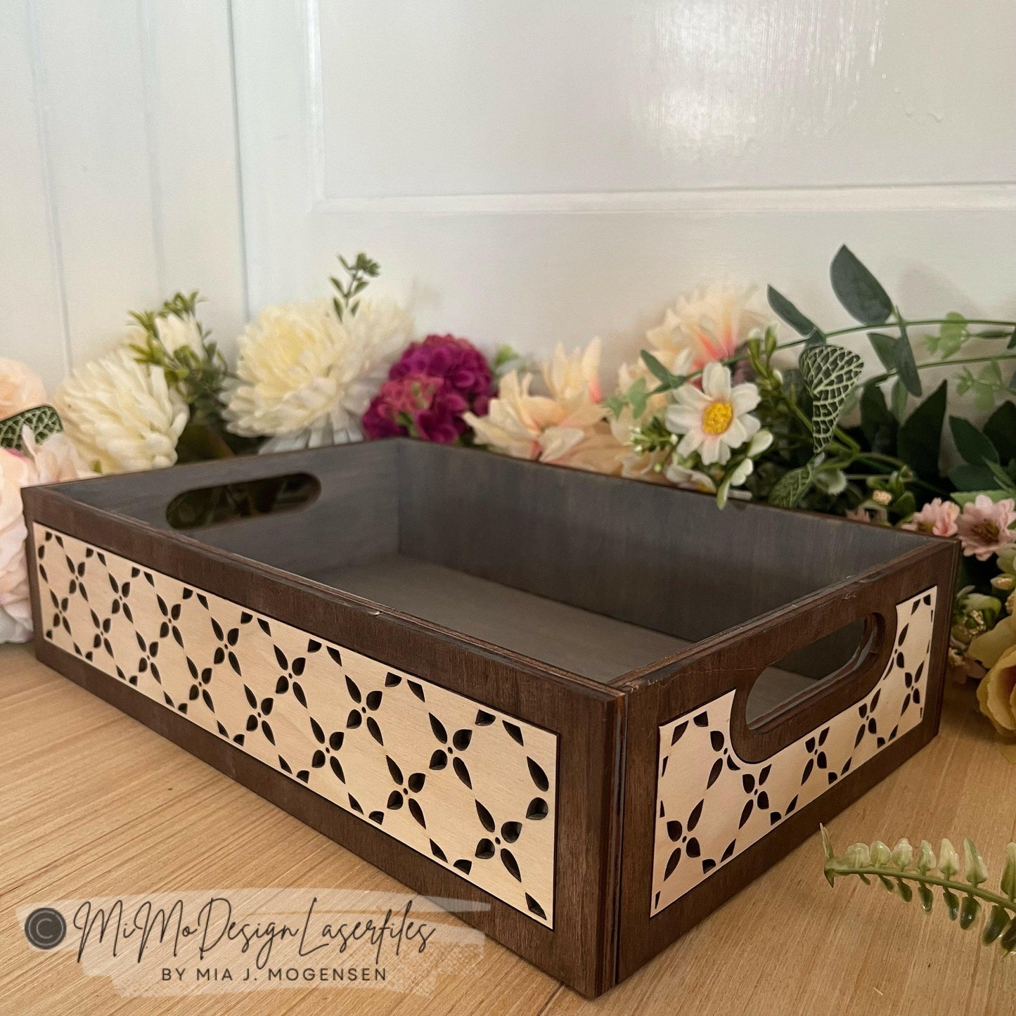 ADD ON Floral Elegant Sides for the Serving / Home Decor Trays - matches the interchangeable bottom inlay