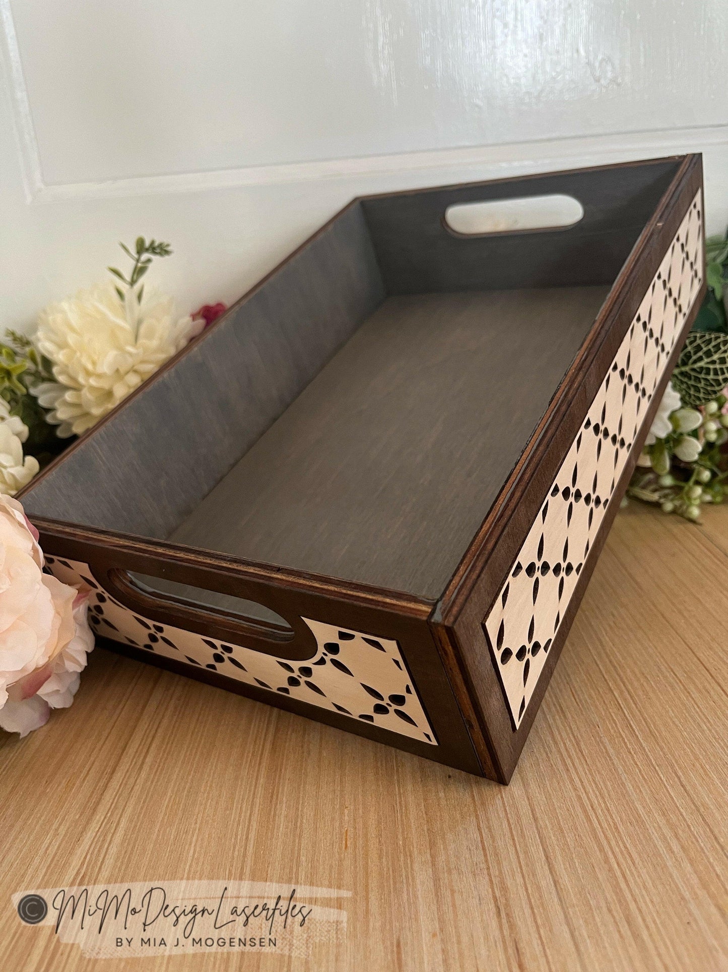 ADD ON Floral Elegant Sides for the Serving / Home Decor Trays - matches the interchangeable bottom inlay