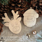 Santa & Reindeer Single line Scored Ornaments for DIY Paint Kit for Kids Christmas tree decor.