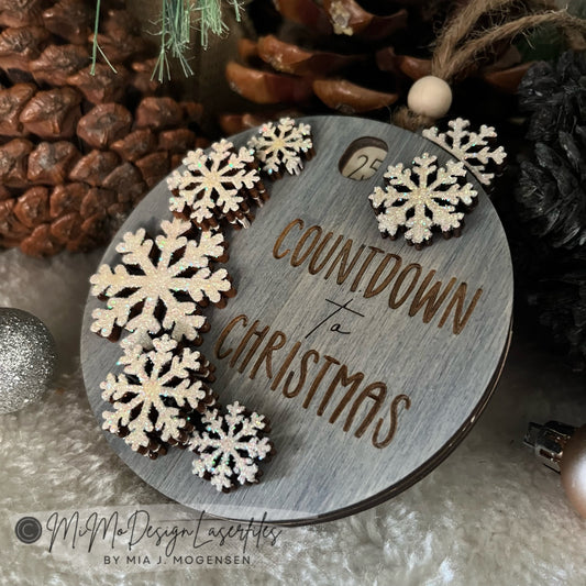 Snowflakes Countdown to Christmas Sliding Ornament, Snowflake lever to make it turn and count down