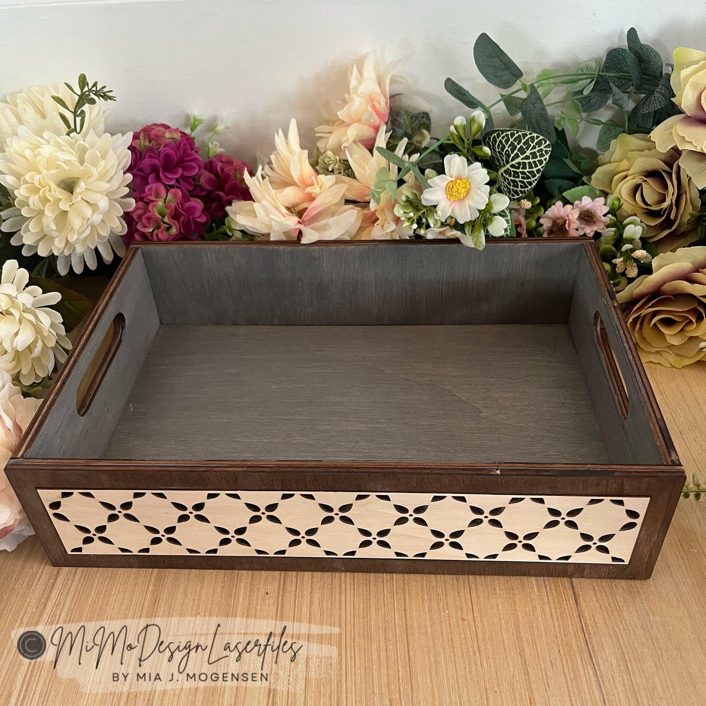 ADD ON Floral Elegant Sides for the Serving / Home Decor Trays - matches the interchangeable bottom inlay