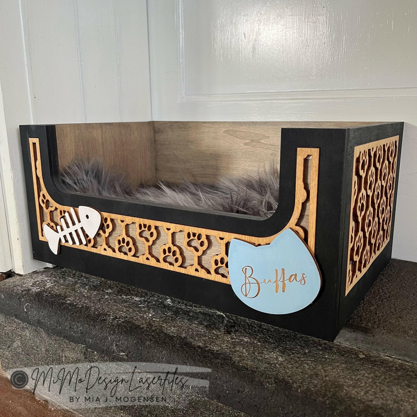 Cat Bed / Box for toys, blankets, leashes, accessory, decoration, food and storage 15"x9"