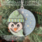 3D Penguin Xmas Layered Fairy Light Bauble Ornament with battery door to change batteries for LED Lights