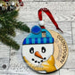 Snowman Countdown to Christmas Sliding Ornament - Pom pom lever to make it turn and count down
