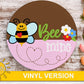 Bee Mine Door Hanger SVG Laser Cut Files Bee Svg Valentine Welcome Sign Svg Front Door Sign Glowforge File Bee svg