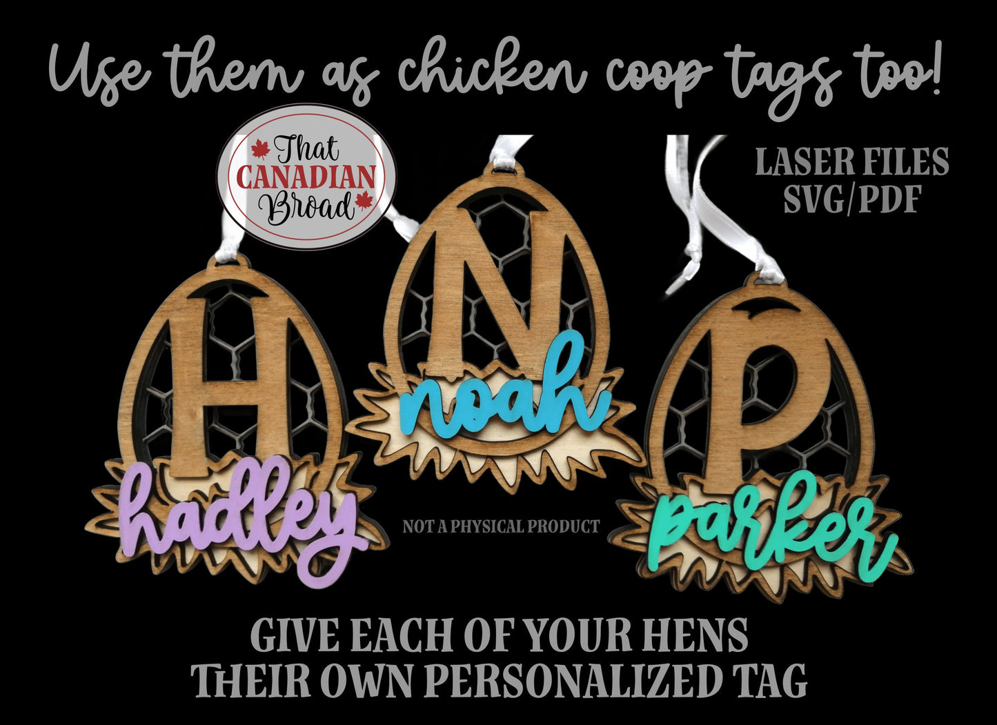 Easter Alphabet Tags Version 3, Chicken Coop Tags, Hen tags, Personalized Tags, laser cut file, SVG, PDF, digital file only